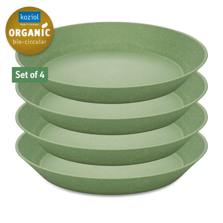 Hluboký talíř CONNECT 24 cm, sada 4 ks, přírodní listově zelená, Koziol - main (0)