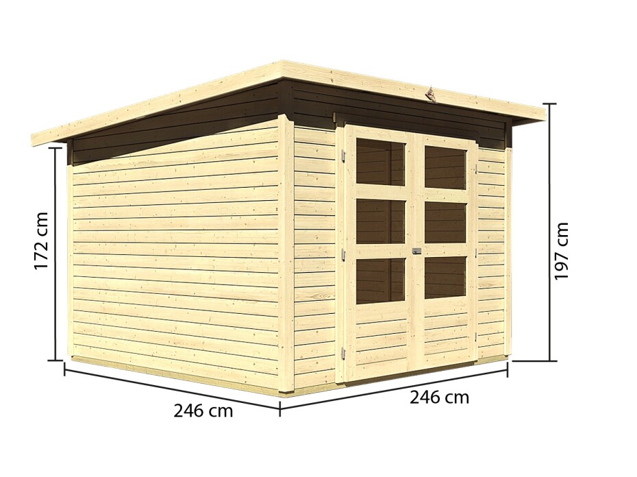 Dřevěný domek KARIBU STOCKACH 4 (82980) natur LG1707 - main (1)