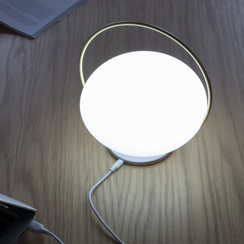 Přenosná stolní lampa ORBIT 19 cm, zlatá, hliník, Umage - main (10)