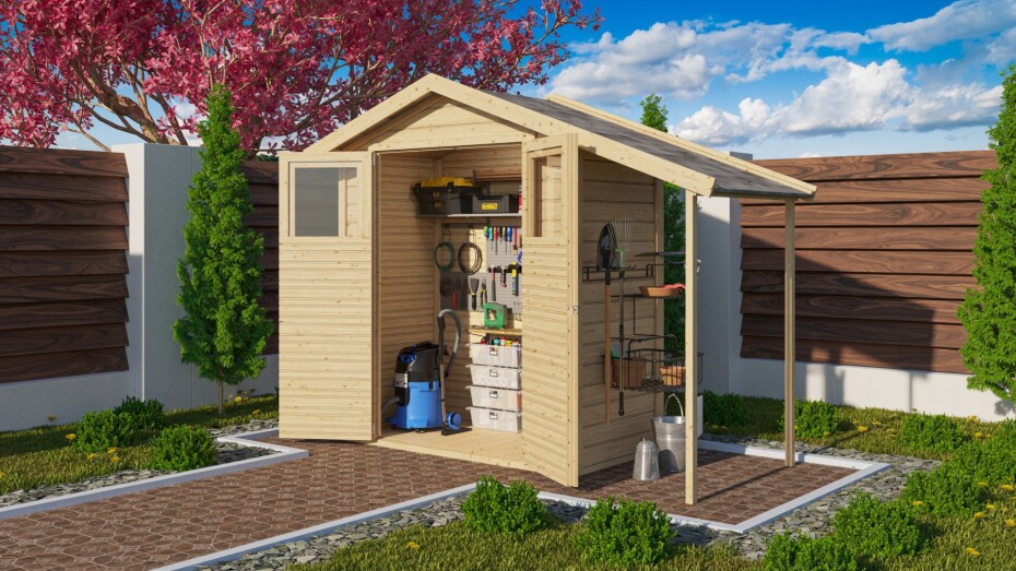 Dřevěný domek KARIBU DANA (23485) natur LG2360 - main (3)