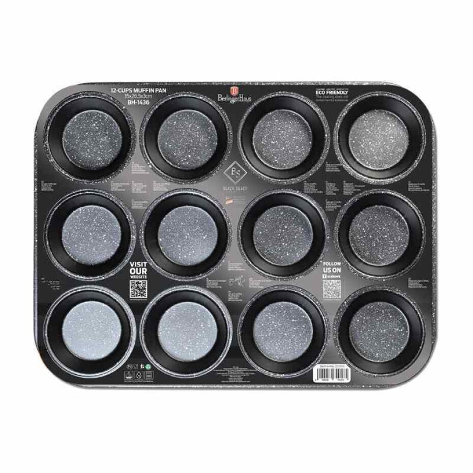 BERLINGERHAUS Forma na muffiny s nepřilnavým povrchem 12 ks Black Rose Collection BH-1436 - main (1)