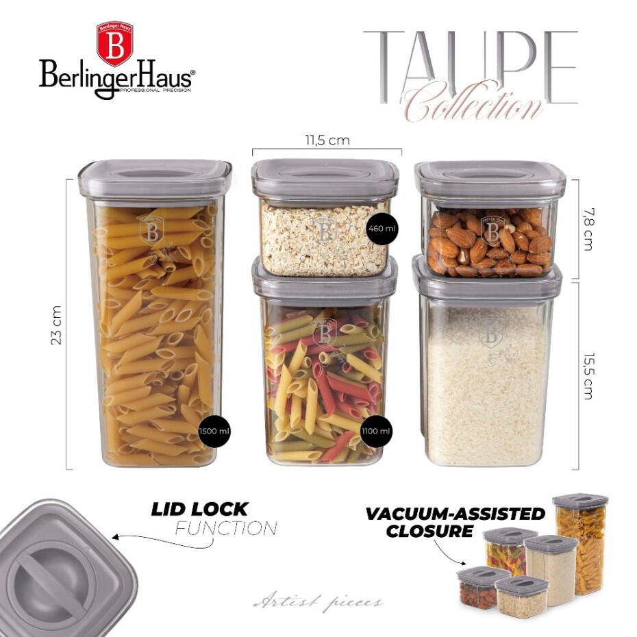 BERLINGERHAUS Doza na potraviny sada 5 ks Taupe Collection BH-8576 - main (3)