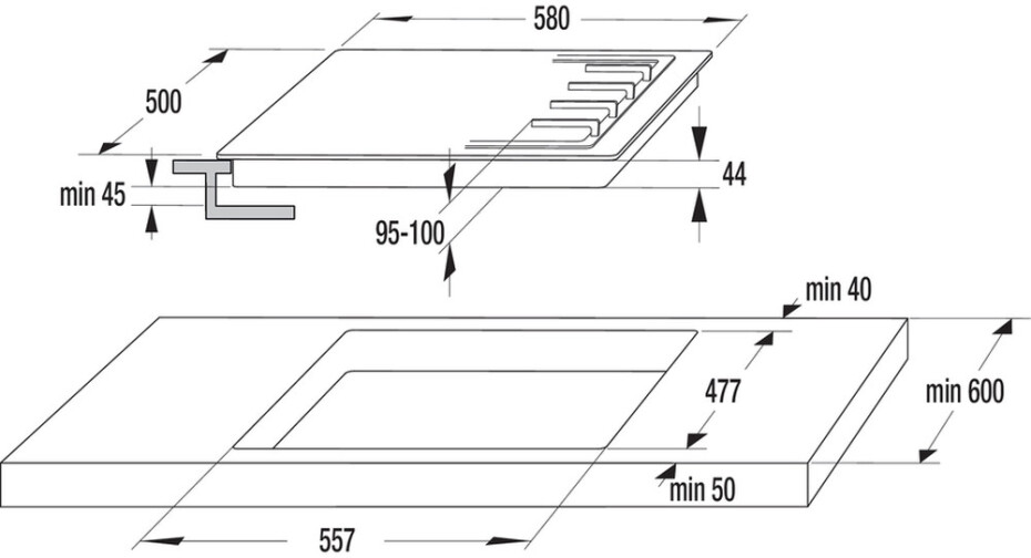 MORA VDP 645 GB3 Plynová vestavná skleněná deska 624071 - main (1)
