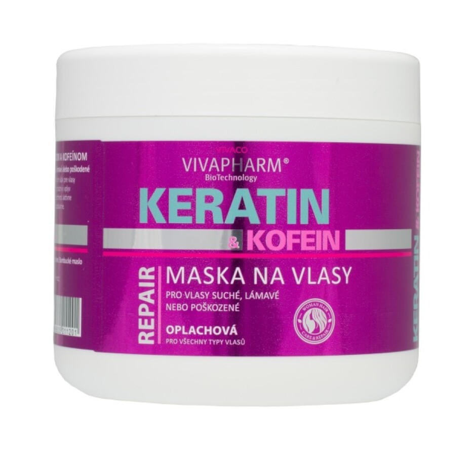VIVACO Keratinová maska na vlasy s kofeinem VIVAPHARM 600ml - main (0)