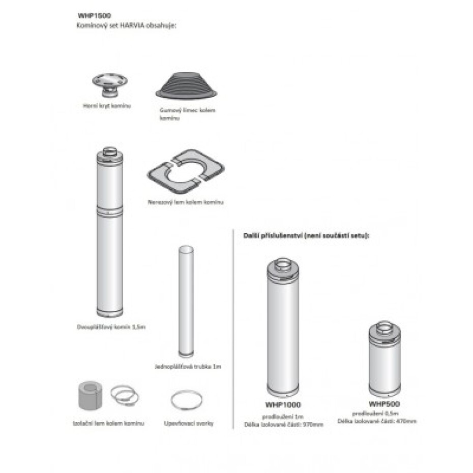 Sentiotec komínový set 1500 mm, steel nerez. ocel - main (1)