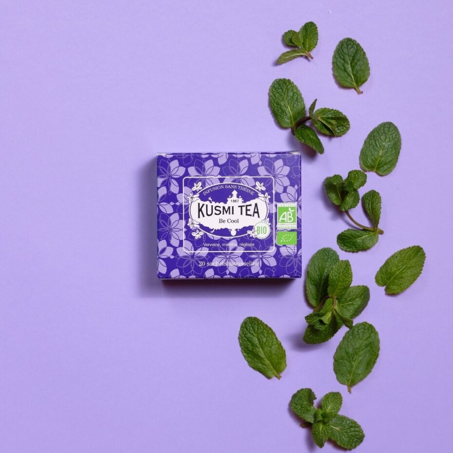 Bylinný čaj BE COOL, 20 mušelínových sáčků, Kusmi Tea - main (1)