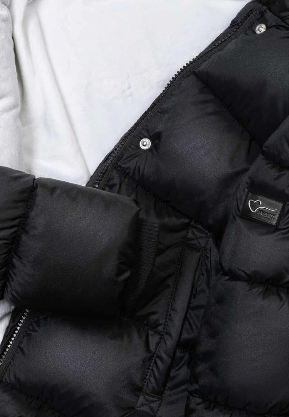 Kabát dívčí nylonový Puffa podšitý microfleecem, Minoti, 12COAT 2, černá - 98/104 | 3/4let - main (2)