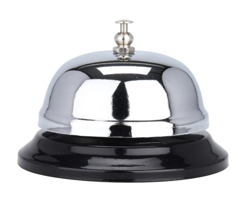 HOMESTYLING Zvonek recepční hotelový stříbrný 8,5 x 6 cm KO-C37008410 - main (0)