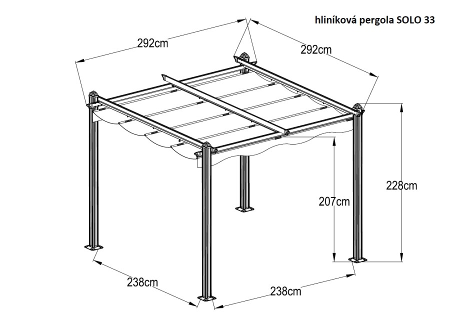 Hliníková pergola LANITPLAST SOLO 33 LG2079 - main (3)