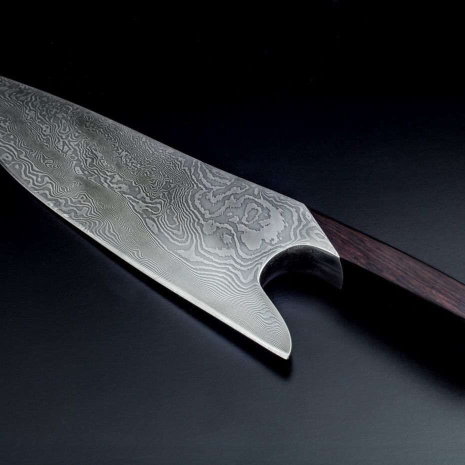 Güde Solingen Kuchařský nůž THE KNIFE GRENADILL DAMASCUS 26 cm, hnědá, Güde - main (1)