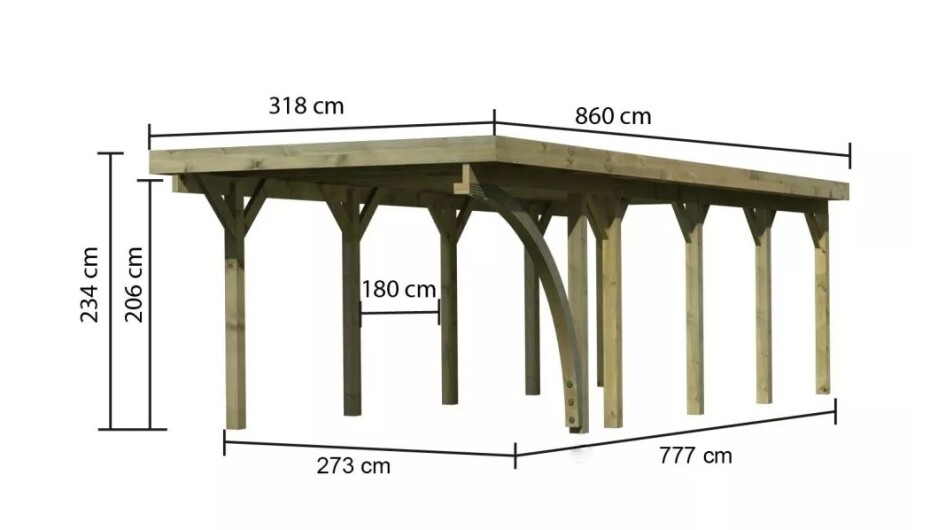 Carport KARIBU CLASSIC 3B 61956 LG3305 - main (2)
