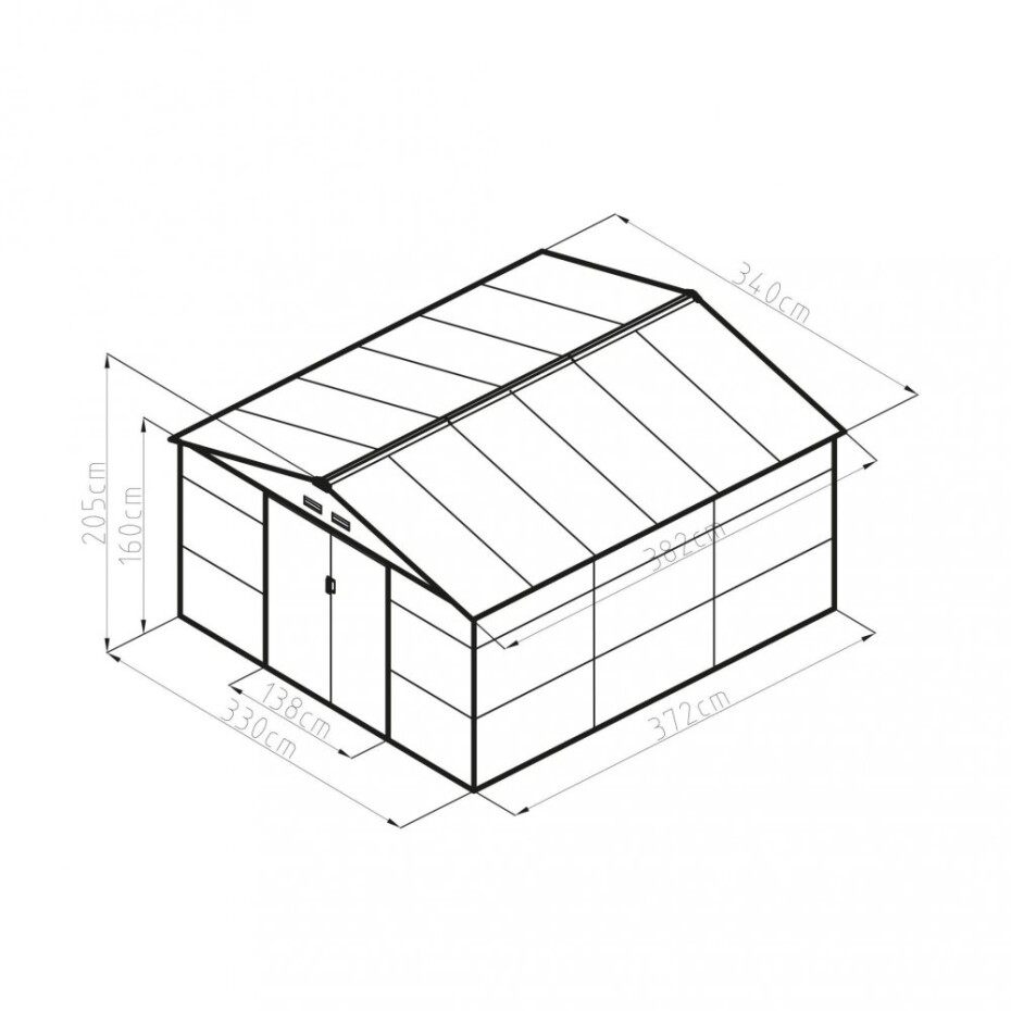 G21 Zahradní domek G21 GAH 1300 - 340 x 383 cm, šedý G21-63900581 - main (2)