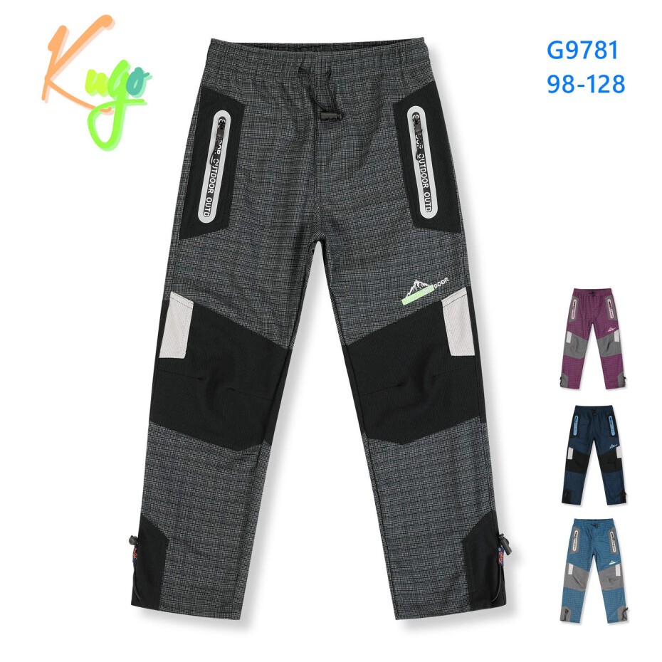 Chlapecké outdoorové kalhoty - KUGO G9781, petrol Barva: Petrol, Velikost: 98 - main (1)