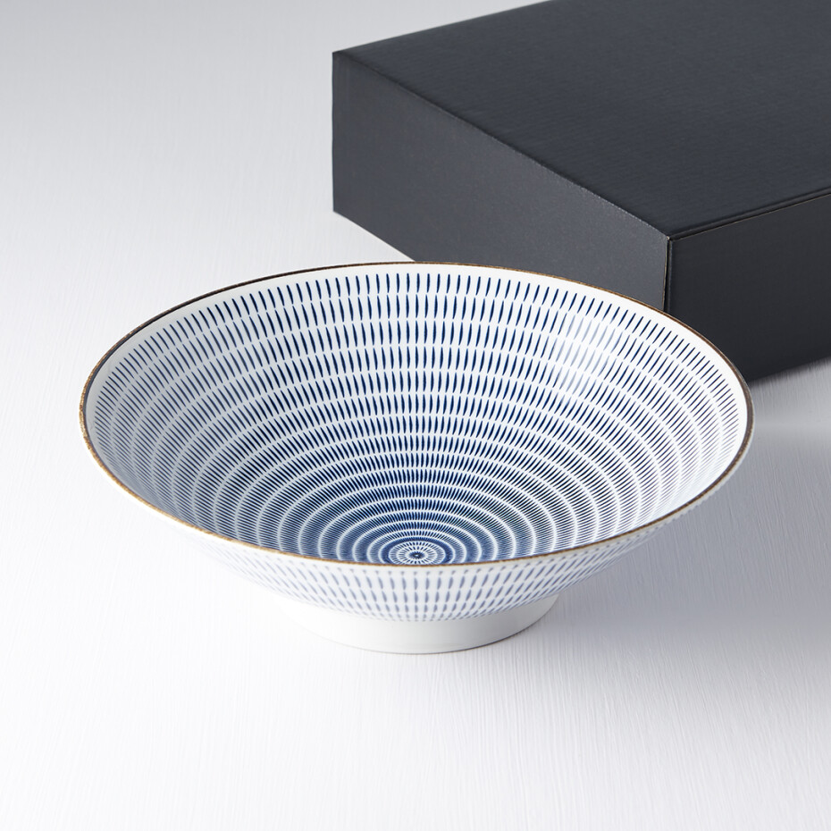 Ramen mísa RADIATING LINES BLUE & WHITE 25 cm, 900 ml, MIJ - main (3)