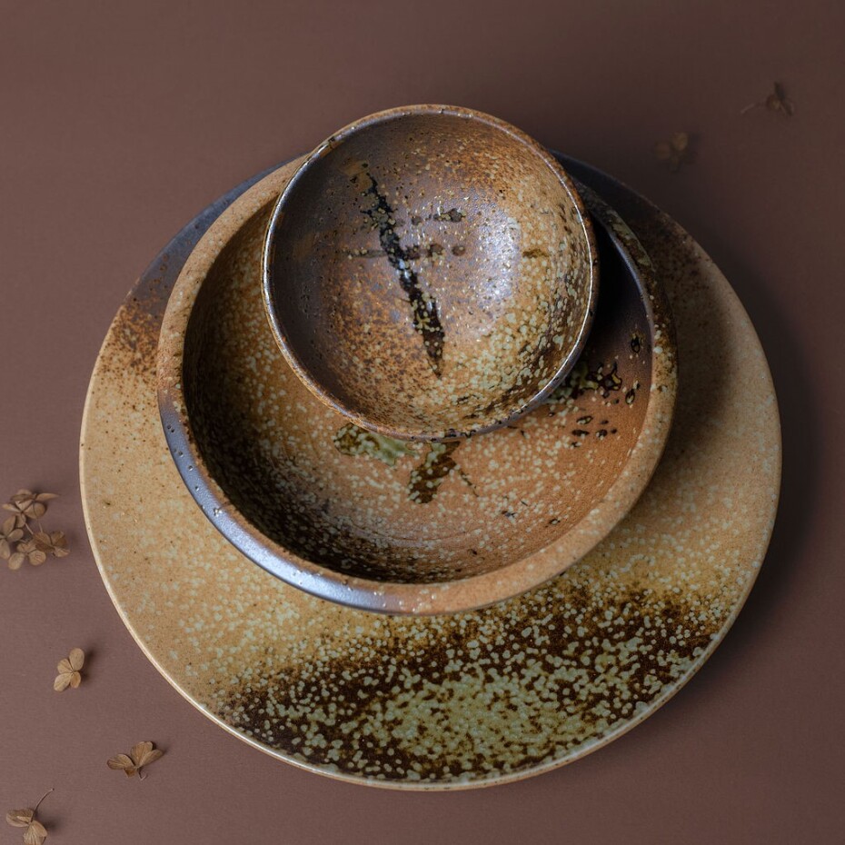 Podšálek WABI SABI 13 cm, hnědá, keramika, MIJ - main (2)