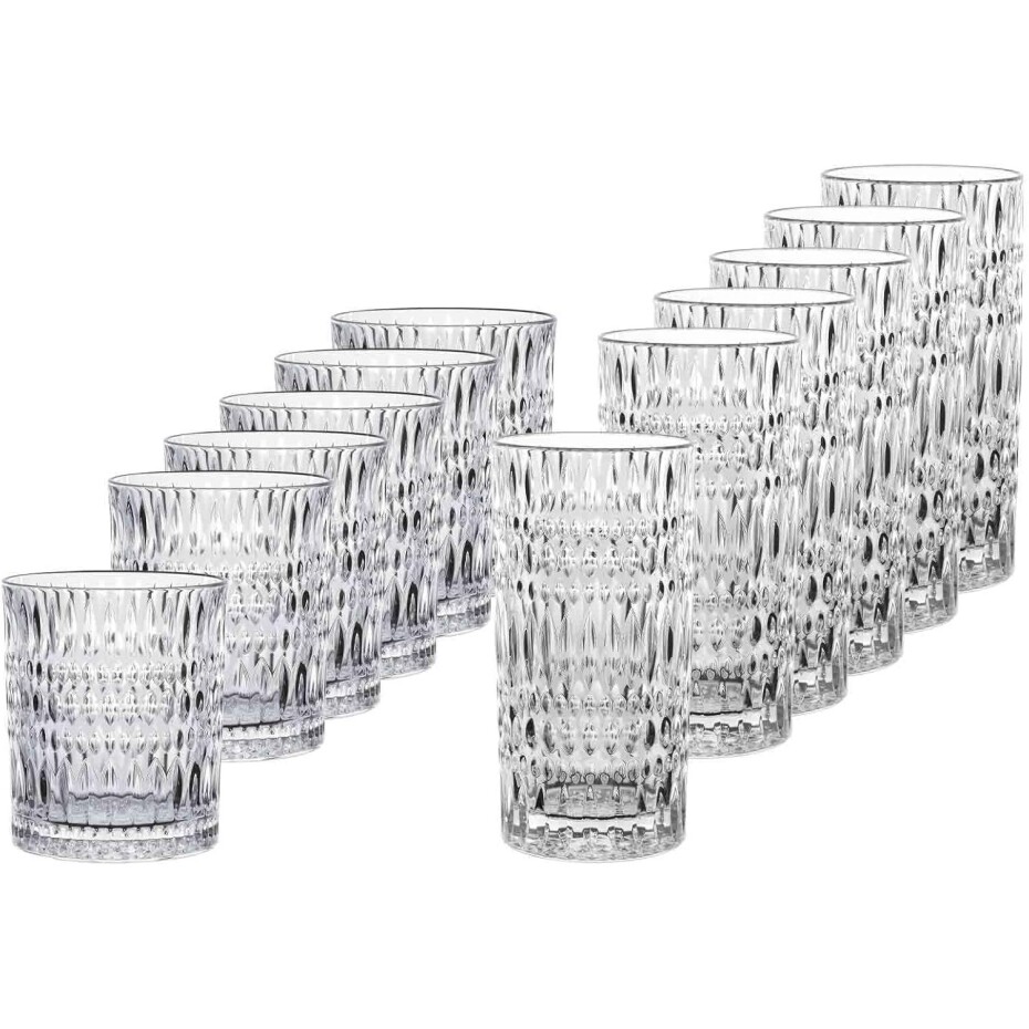 Sklenice na long drink ETHNO, se sklenicemi na whisky, sada 12 ks, čirá, sklo, Nachtmann - main (0)