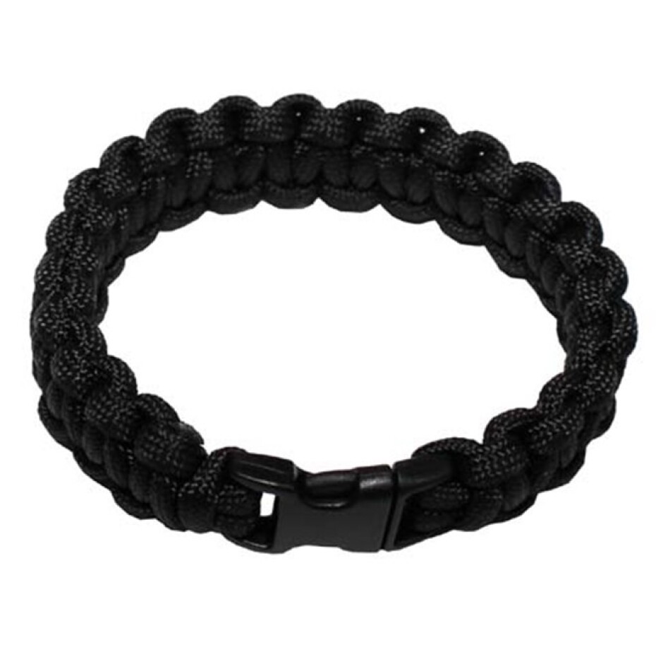Náramek Paracord 1.9, plast. spona černý M - main (0)