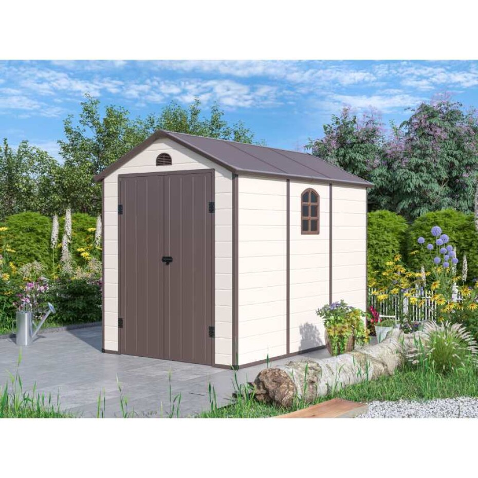 G21 Zahradní domek G21 Boston 523 - 188 x 278 cm, plastový, béžový G21-6390070 - main (1)