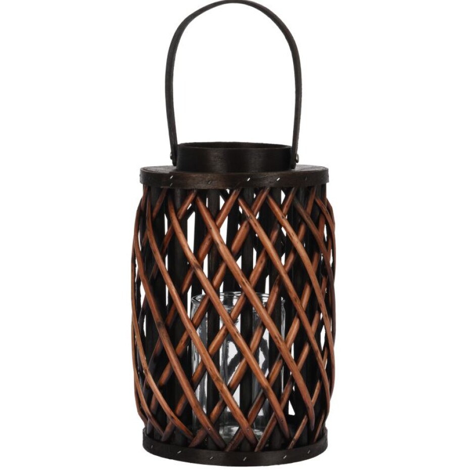 PROGARDEN Lucerna na svíčku 30 cm hnědá vrba KO-438900050 - main (0)