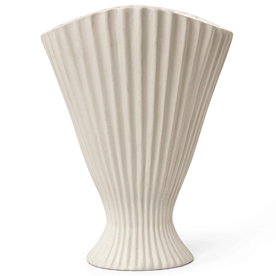 Váza FOUNTAIN 30,5 cm, bílá, kamenina, ferm LIVING - main (0)