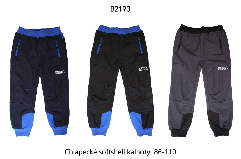 Chlapecké softshellové kalhoty, zateplené - Wolf B2193, tmavě šedá Barva: Šedá tmavě, Velikost: 86 - main (1)