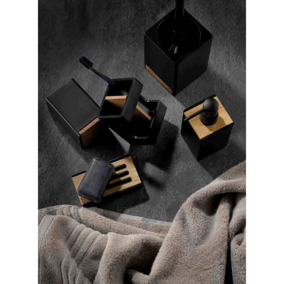 KELA Držák na zubní kartáčky Cube polyresin black KL-23688 - main (1)