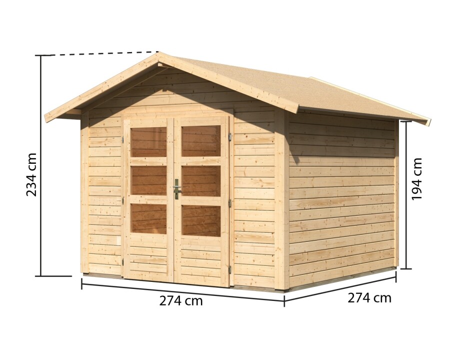 Dřevěný domek KARIBU TALKAU 6 (83338) natur LG1778 - main (1)