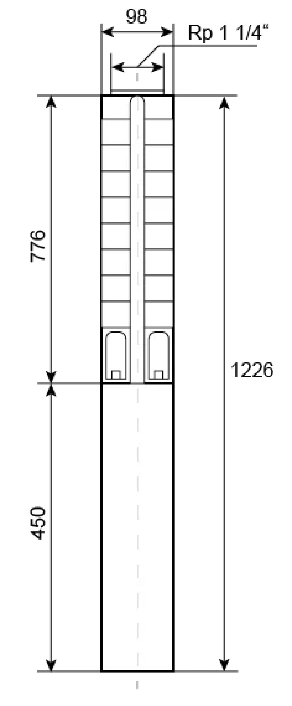 Ponorné čerpadlo EVAK V4S-3M29, 400V, 2,2kW, 2m kabelu - main (2)