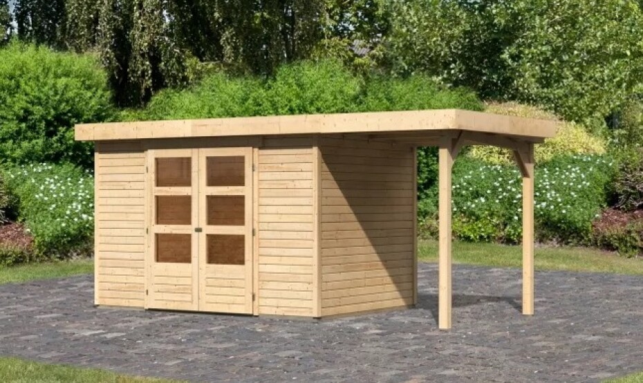 Dřevěný domek KARIBU ASKOLA 4 + přístavek 150 cm (23498) natur LG3255 - main (2)