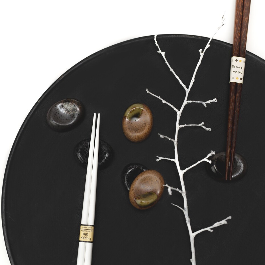 Oblázek na odložení hůlek  BLACK SAKURA , MIJ - main (6)