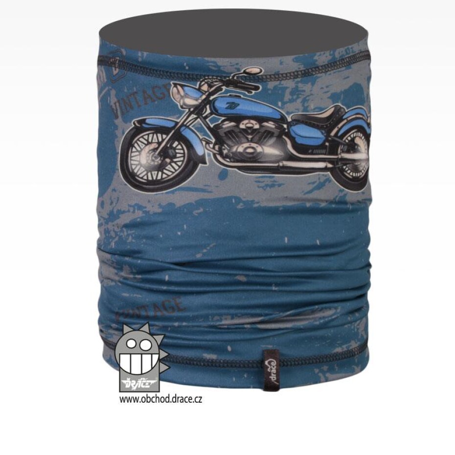 Multifunkční nákrčník Dráče - vzor 03, motorka Barva: Modrá, Velikost: XL - main (0)