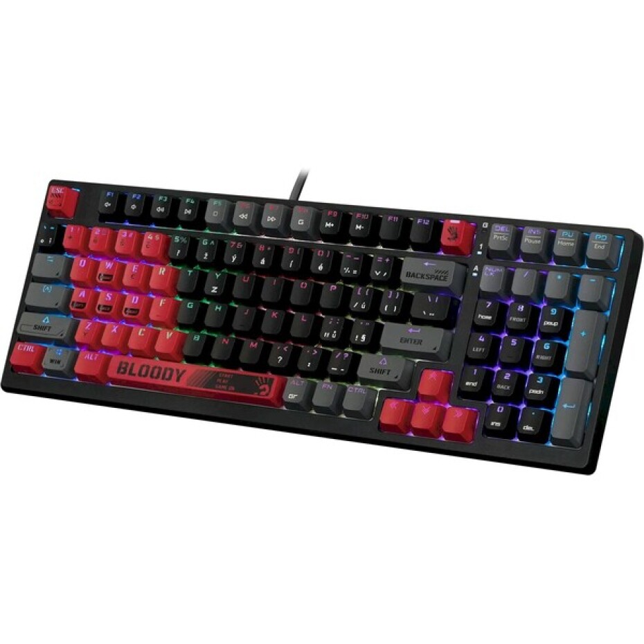 A4tech Bloody S98 Sports herní mechanická klávesnice (CZ/SK) černočervená - main (2)