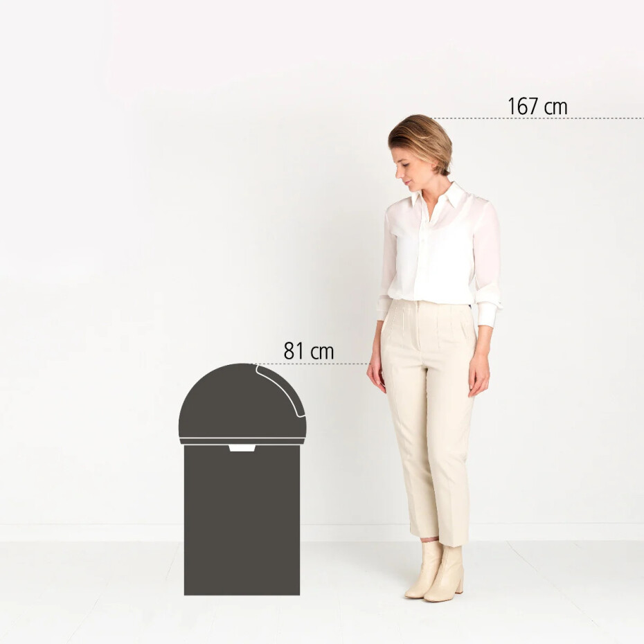 Odpadkový koš PUSH BIN 60 l, lesklá ocelová, Brabantia - main (3)