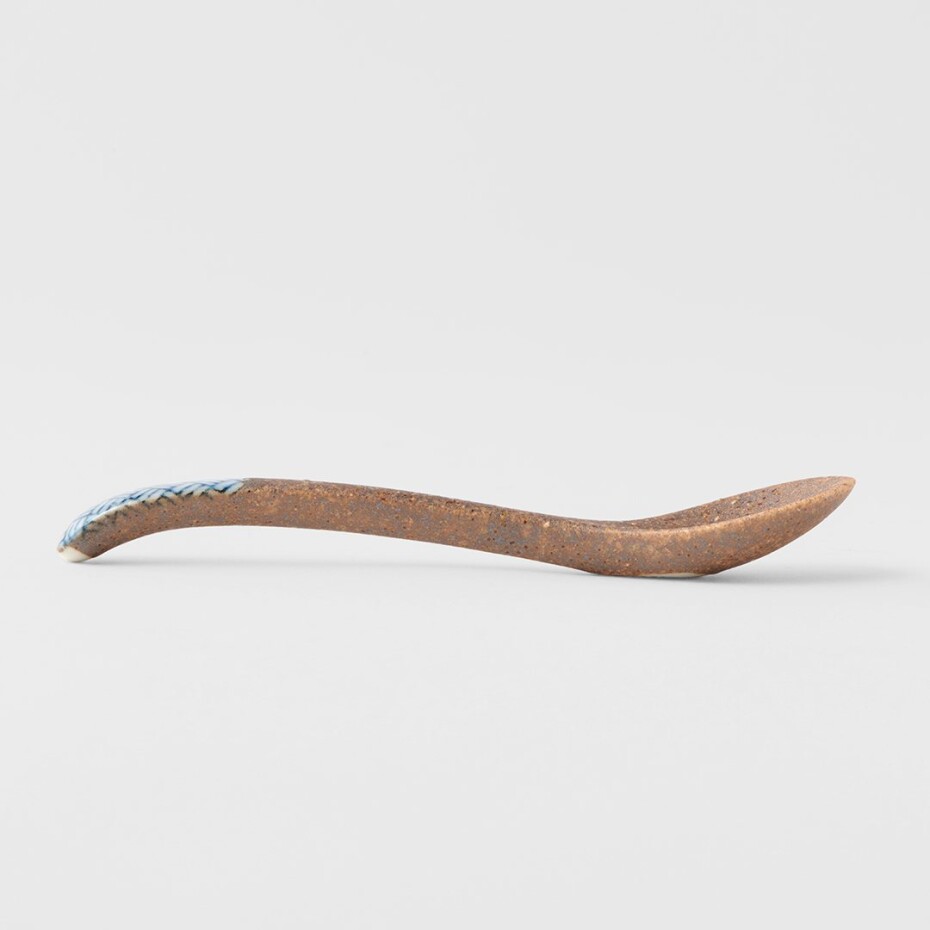 Jídelní lžíce BASKETWEAVE 12,5 cm, modrá, keramika, MIJ - main (1)