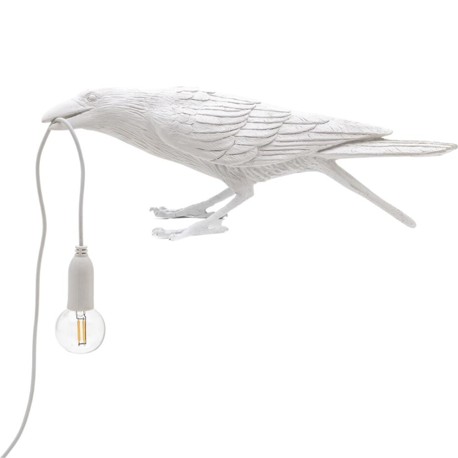 Stolní lampa BIRD PLAYING 33 cm, bílá, Seletti - main (1)