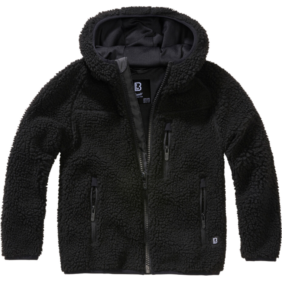 Brandit Bunda dětská Kids Teddyfleece Jacket Hooded černá 122/128 - main (0)