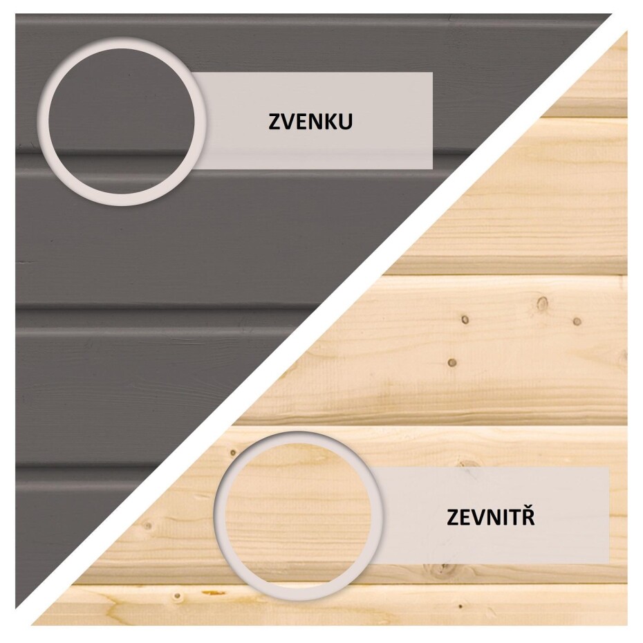 Dřevěný domek KARIBU KERKO 4 + přístavek 280 cm včetně zadní a boční stěny (82947) šedý LG2980 - main (3)