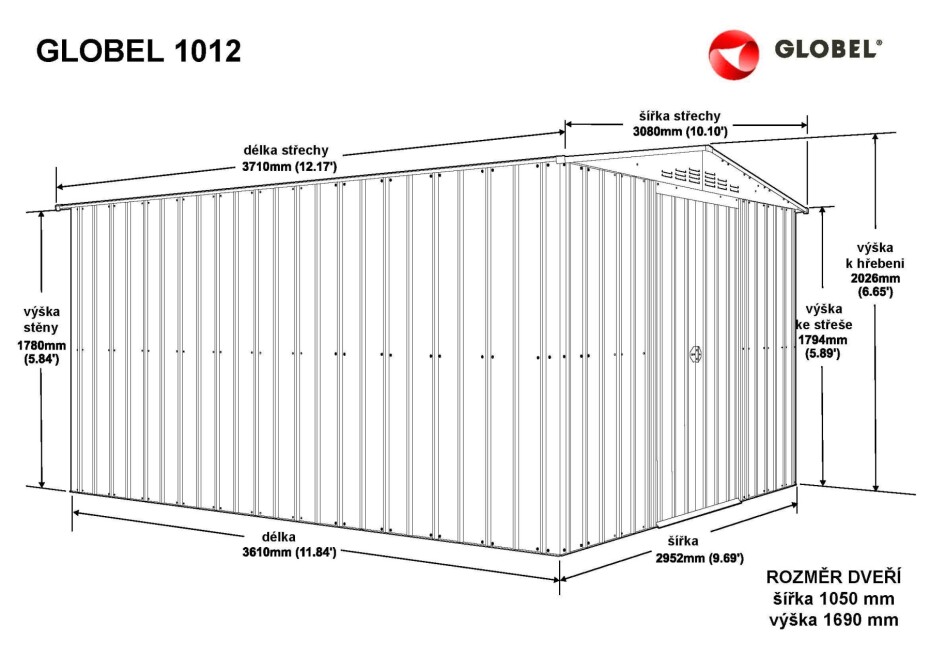 Domek GLOBEL 1012 ANTRACIT se střešním oknem LG2071 - main (2)