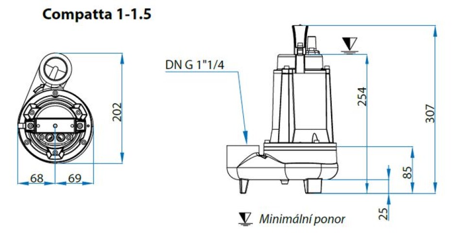 DRENO COMPATTA 1 M/G 230V s plovákem - main (2)