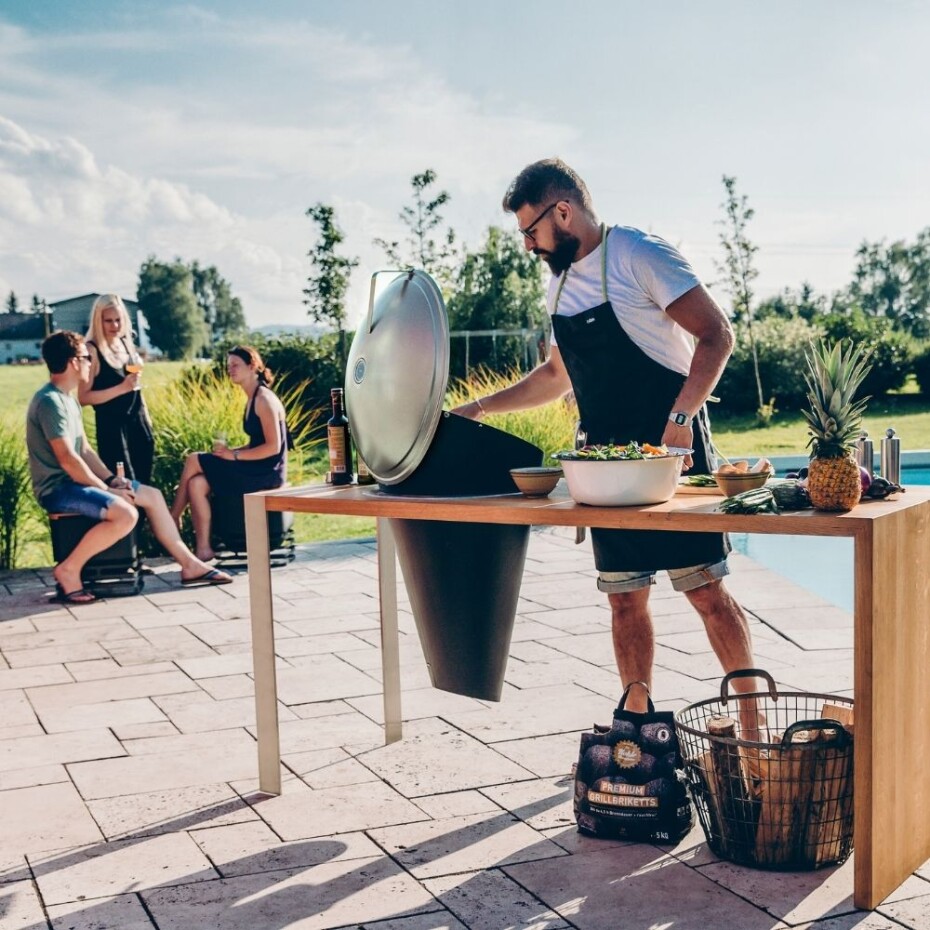 Gril na dřevěné uhlí CONE,  s vestavbovým kitem, Höfats - main (4)
