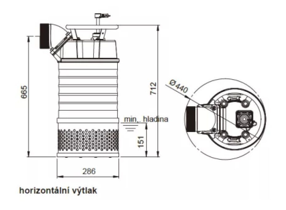 Kalové stavební čerpadlo 150 EUB-M 5.200T, 400V, 15kW, kabel 20m - main (3)