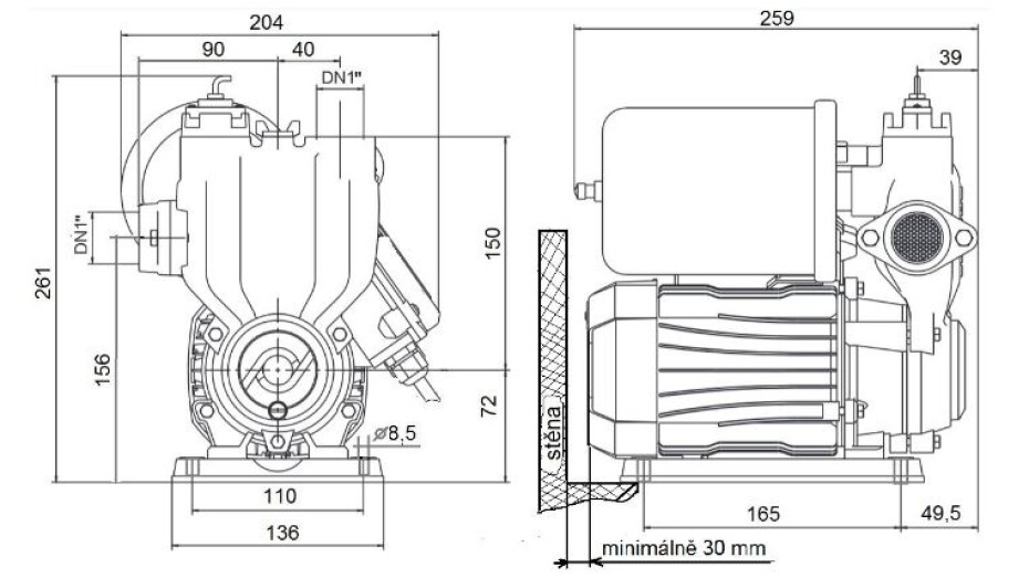 Domácí vodárna ALFAPUMPY PIKOLO 36 - 0,37, 1 l, 230 V - main (2)