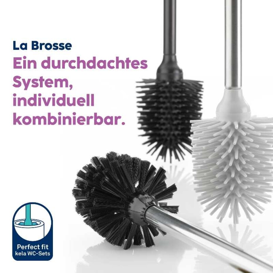 KELA WC štětka La Brosse nerezová dlouhá rukojeť bílá lesklá KL-20138 - main (2)