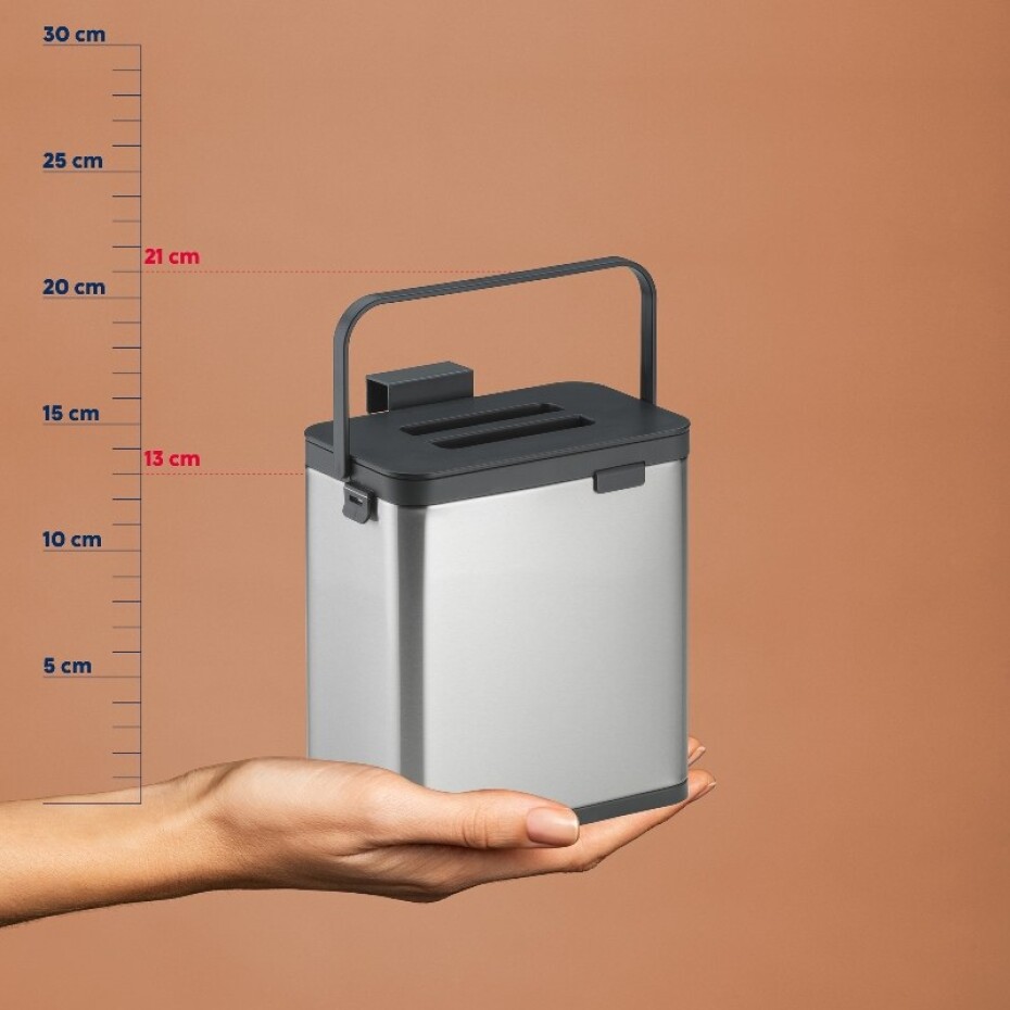 KELA Odpadkový koš na bio odpad Plata nerez matná stříbrná 20,5x13,0x21,0cm 2,1l KL-12129 - main (4)
