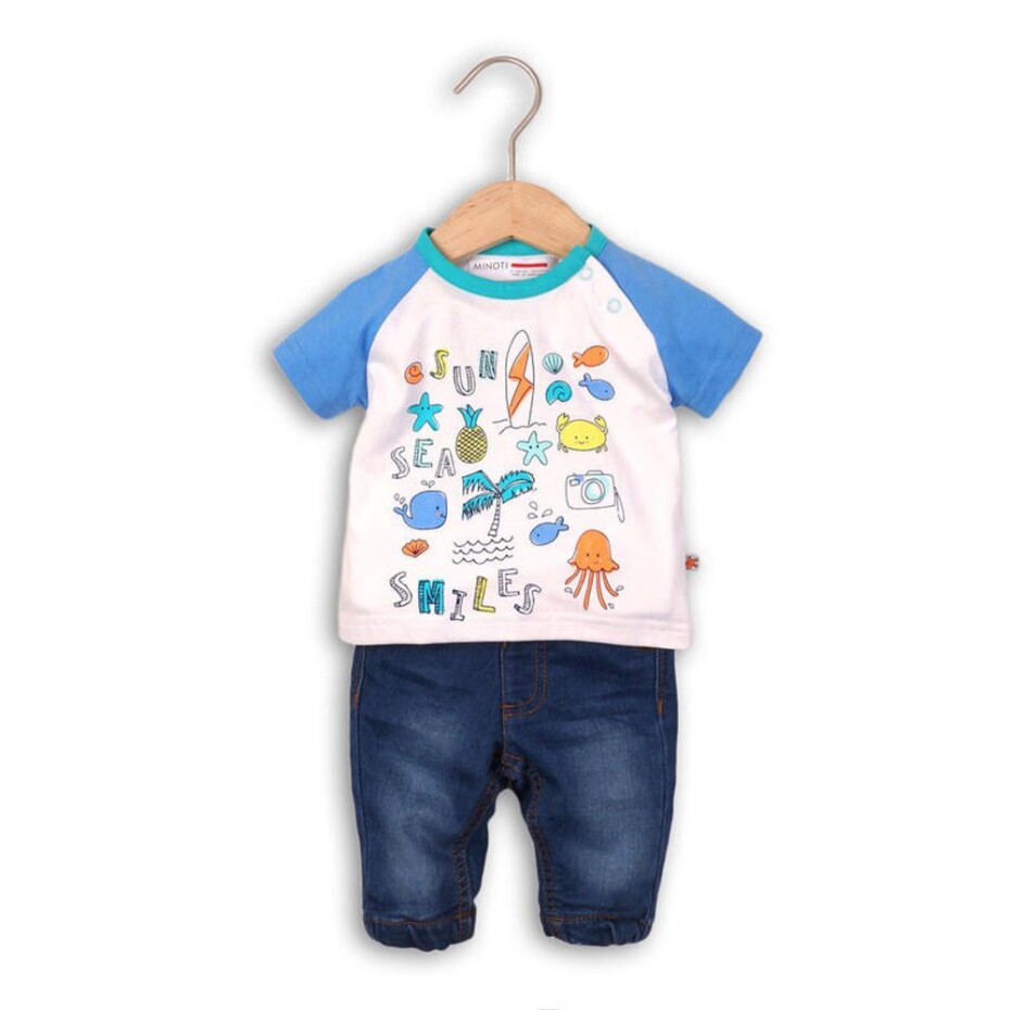 kalhoty riflové a tričko, Minoti, SURF 3, kluk - 86/92 | 18-24m - main (0)