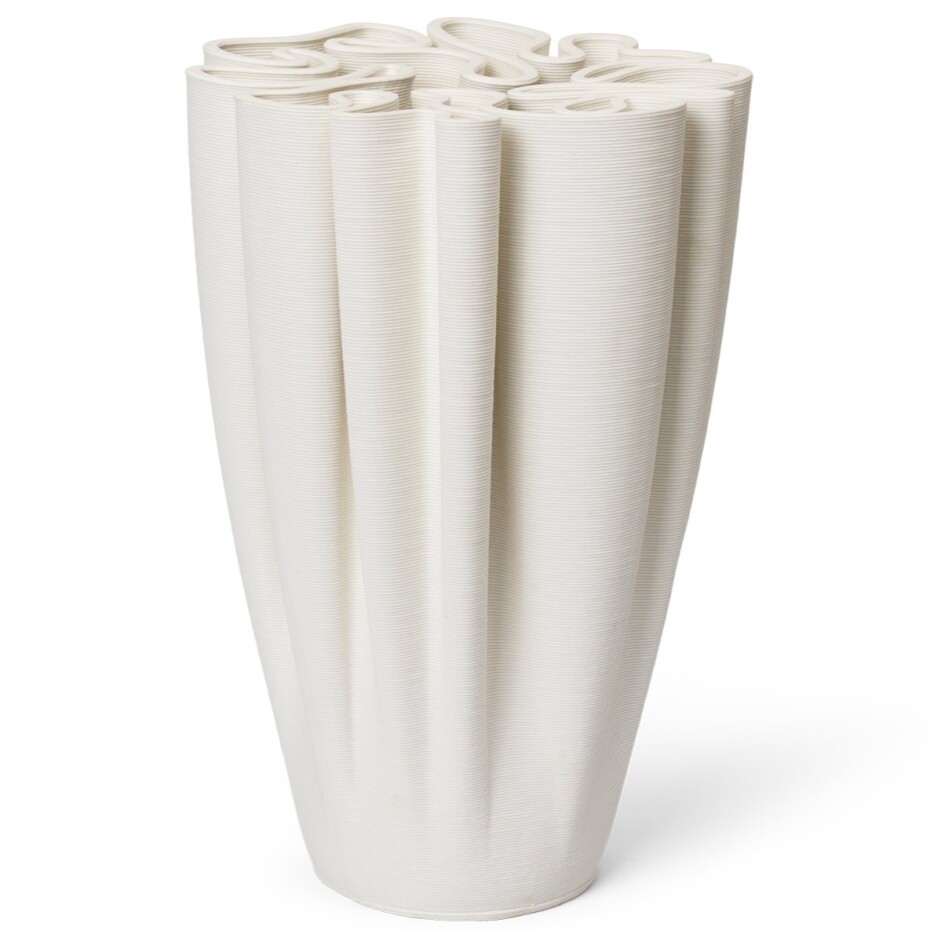 Váza DEDALI 25,5 cm, bílá, kamenina, ferm LIVING - main (0)