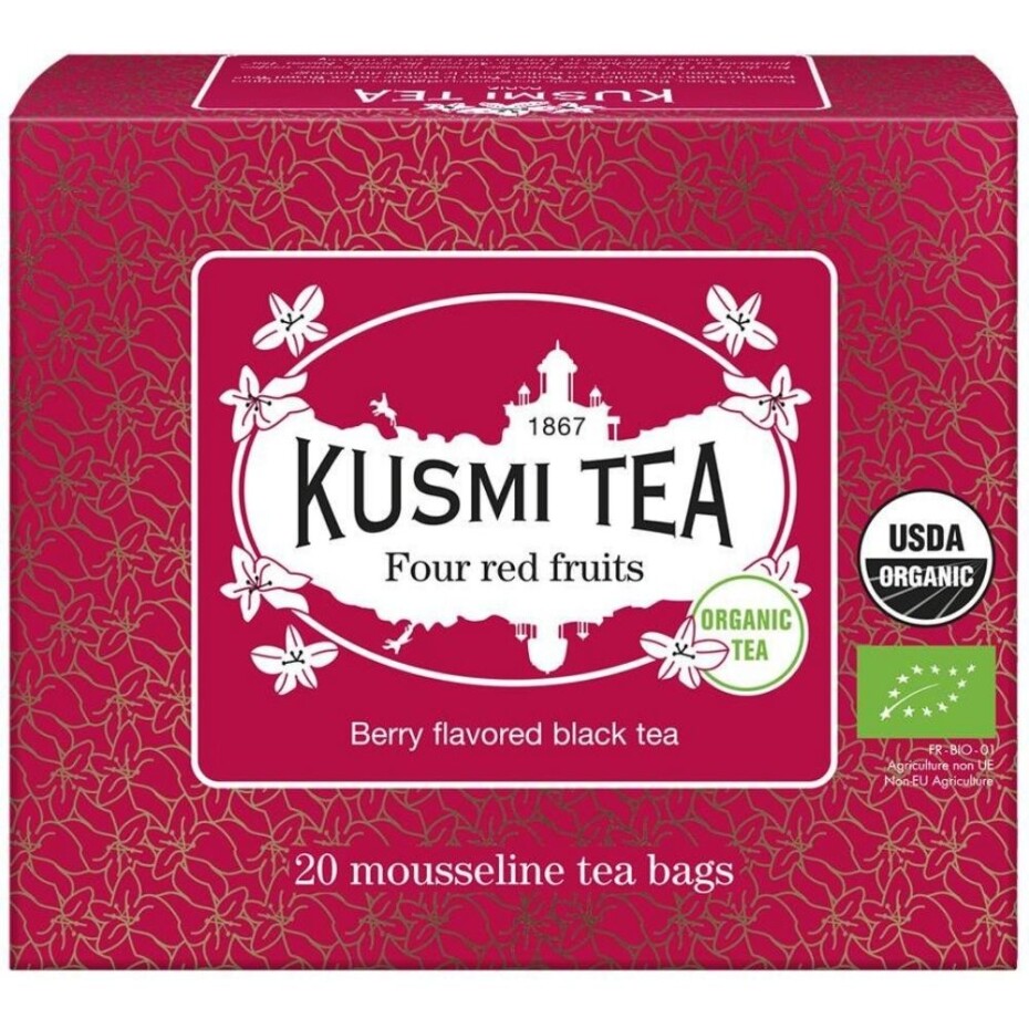 Černý čaj FOUR RED FRUITS, 20 mušelínových sáčků, Kusmi Tea - main (0)