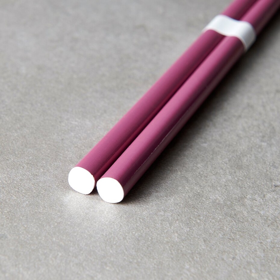 Jídelní hůlky 22,5 cm, švestková / bílá, bambus, MIJ - main (3)