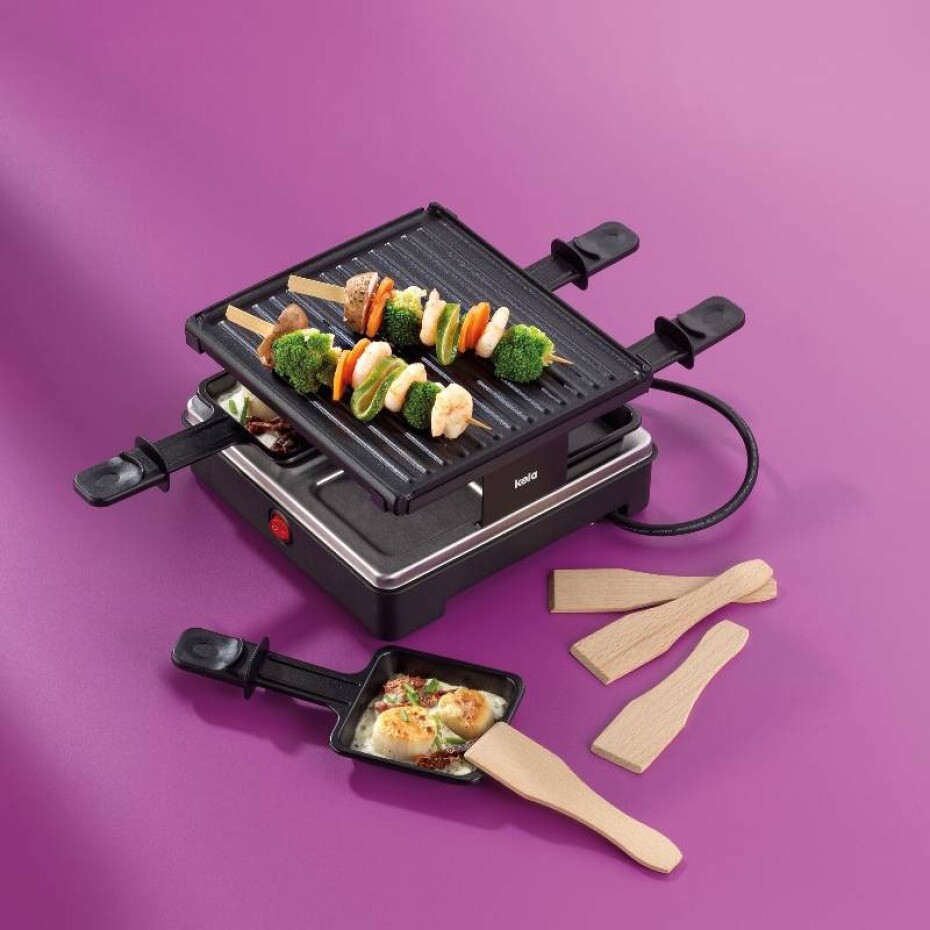 KELA Raclette/Grill Geneva litý hliník černý 4 osoby 21,5x21,5x12,0cm KL-10048 - main (2)