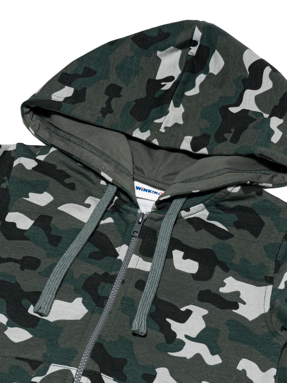 Chlapecká mikina - Winkiki WJB 02902, Khaki Barva: Khaki, Velikost: 128 - main (2)